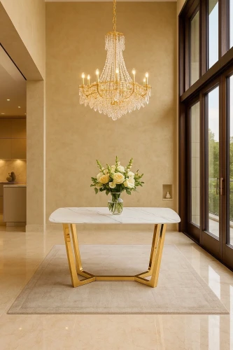 Стол обеденный Ланс DT-2852М, 160х90х75 см, белый мрамор Статуарио/глянцевое золото