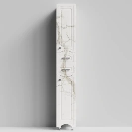 Пенал Адам 30 напольный, Мрамор Белый натур милк ПВХ 2537, правый