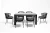 "Венето" обеденная группа на 6 персон со стульями "Милан", каркас темно-серый, роуп темно-серый