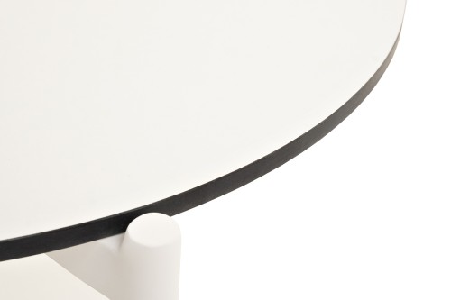 "Диего" журнальный стол из HPL 120х60 H40, каркас белый муар, цвет "молочный"