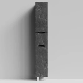 Пенал Лайт 30 напольный, Мрамор Графит софт тач ПВХ 4044-3, правый, бельевая корзина