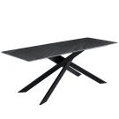 DT330 Стол обеденный Austrilia sand black 200*80*76, керамич. столешница, основание металл черный DT330 Стол обеденный Austrilia sand black 200*80*76, керамич. столешница, основание металл черный