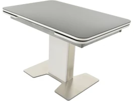 Стол «Тайбэй» стекло черное, каркас белый