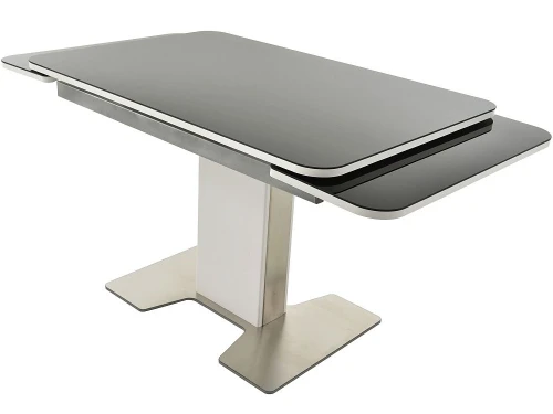 Стол «Тайбэй» стекло черное, каркас белый