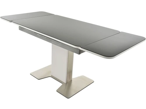 Стол «Тайбэй» стекло черное, каркас белый