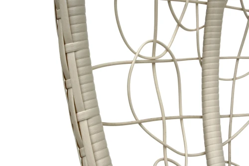 Кресло подвесное двойное Флора арт.D40-МТ006 (стойка+основание.бел.,корзн.бел.,подуш. беж. 3уп. (В))