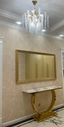 Стол-консоль Лира IST-806,120х40х76 см, небесный белый/золотой