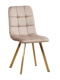 C919/DC809 Стул мягкий, ПЕПЕЛЬНО-СЕРЫЙ#h8 велюр, каркас металл золото КВАДРАТ