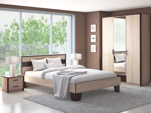 Кровать «Эшли» 160*200 (без ламелей), Венге/сонома