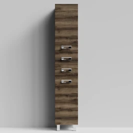 Пенал Орландо 35 напольный, Дуб крымский коричневый ПВХ 131005-9005, правый, бельевая корзина