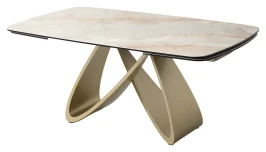 Стол PALACIO 180  GLOSS GRAND JADE,керамика на стекле/ Шампань, ®DISAUR