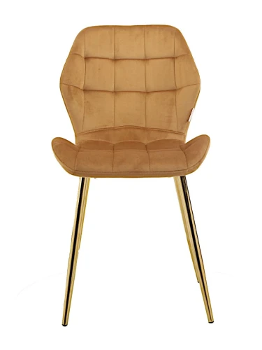 DC829 Стул мягкий, КЭМЕЛ#G62-06 велюр, каркас металл золото КРУГЛЫЙ