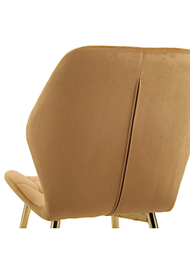 DC829 Стул мягкий, КЭМЕЛ#G62-06 велюр, каркас металл золото КРУГЛЫЙ