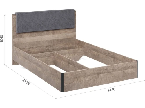 Кровать «Стокгольм» 140 МИ без основания под матрас, Дуб гранж песочный