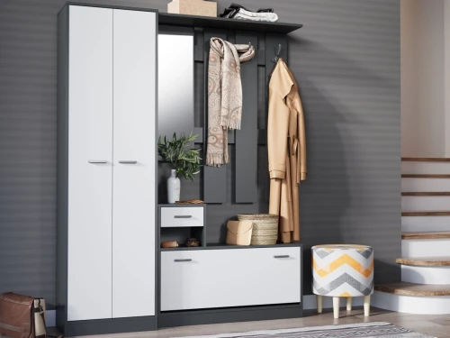 Шкаф «Интер», Антрацит/белый