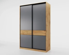 Шкаф-купе SLIM,125*60, Дуб вотан, Темно-серый