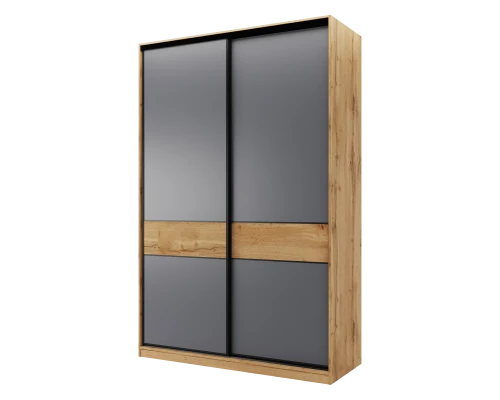 Шкаф-купе SLIM,125*60, Дуб вотан, Темно-серый
