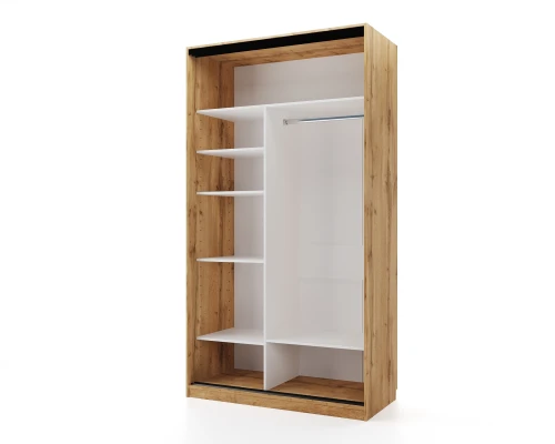 Шкаф-купе SLIM,125*60, Дуб вотан, Темно-серый