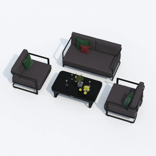 Лаунж зона SILENA антрацит - каркас карбон