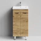 Тумба Смайл 40 напольный, Дуб Тортуга ПВХ 2357-43 Vodok с раковиной в комплекте