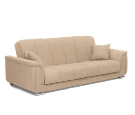 Диван прямой, книжка "Стамбул" флок  бежевый, 120 ППУ+НПБ