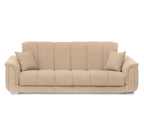 Диван прямой, книжка "Стамбул" флок  бежевый, 120 ППУ+НПБ