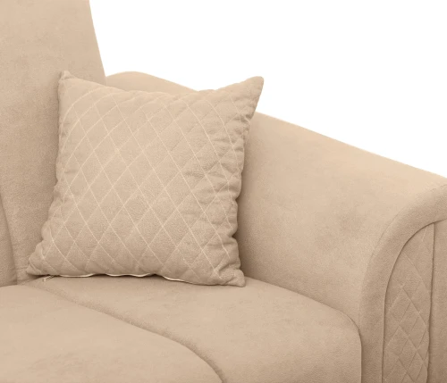 Диван прямой, книжка "Стамбул" флок  бежевый, 120 ППУ+НПБ