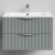 Тумба Эйфория 80 F6, пример RAL 7005 Мышино-серый, матовая, 2 ящика, подвесной Vodok с раковиной в комплекте