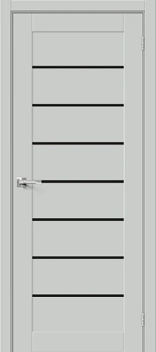 Межкомнатная дверь ПЭТ BRAVO Браво-22 Black Shine Grey Silk