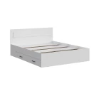 Кровать двойная с ящиками Бали, Белый шагрень