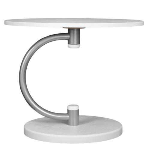 Стол журнальный Дуэт 13 металлик/белый