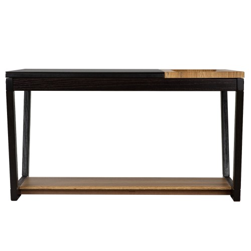 Стол журнальный BeautyStyle 31 дуб вотан/черный/стекло черное