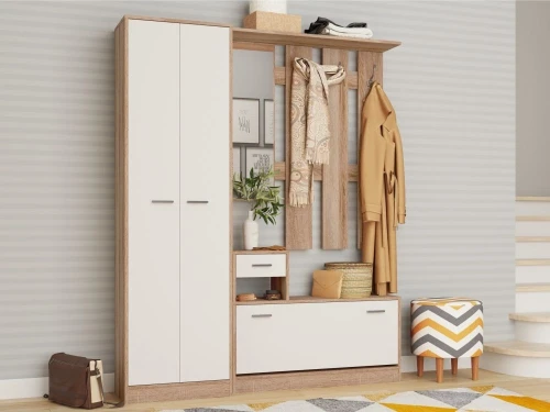 Шкаф «Интер», Дуб сонома/белый