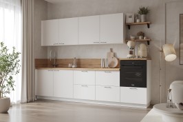 Готовая кухня КГ 3000 ПВХ, Белый софт матовый Арника РМ в.4