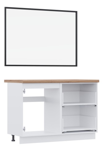 ВГ 1200 Белый софт матовый/Белый гладкий Арника РМ (со столешницей) в.1