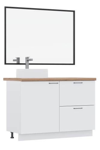 ВГ 1200 Белый софт матовый/Белый гладкий Арника РМ (со столешницей) в.1