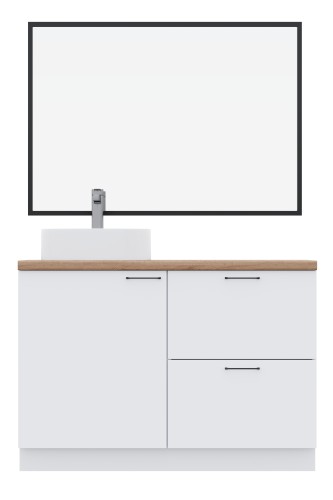 ВГ 1200 Белый софт матовый/Белый гладкий Арника РМ (со столешницей) в.1