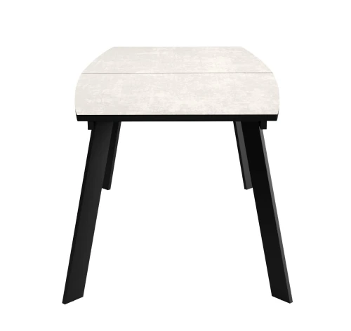 Стол DikLine XL160 хромикс белый/черный / опоры черные