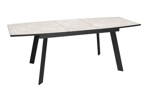 Стол DikLine XL160 хромикс белый/черный / опоры черные