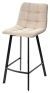 Полубарный стул CHILLI-QB SQUARE бежевый #5, велюр / черный каркас (H=66cm) М-City