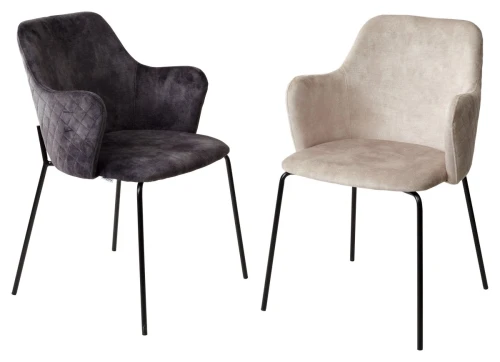 Стул AMARETTO VBP206 античный светло-бежевый, велюр без пальчикового эффекта /черный каркас, М-City