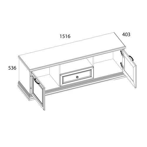VALENCIA, Тумба RTV 2D1SN. Цвет СЕРЫЙ