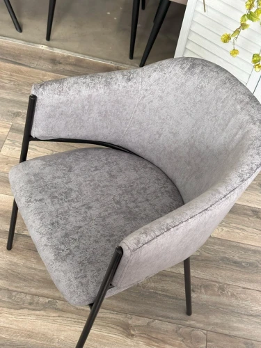 Стул ДИЛЛ, цвет RAIN 17 серый, велюр / черный каркас М-City