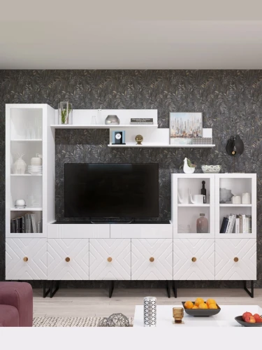 Шкаф-витрина Марсель 600, белый глянец