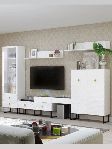 Шкаф-витрина Марсель 600, белый глянец