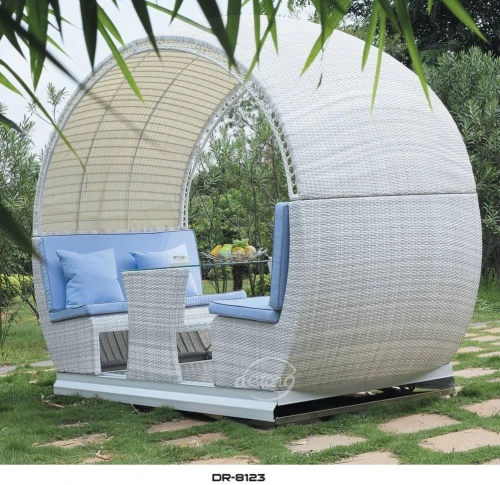 Маятниковые качели со столом Derong из искусственного ротанга