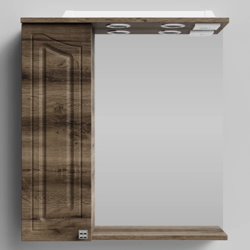 Зеркало Адам 65, Дуб крымский коричневый ПВХ 131005-9005, левая