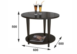 Стол журнальный BeautyStyle 10 венге/стекло черное