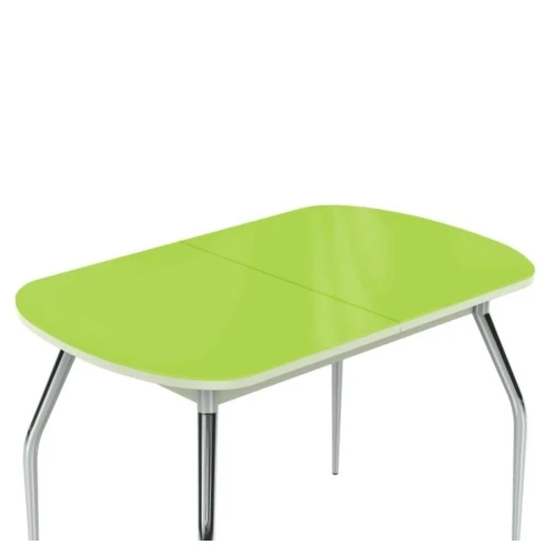 Стол «Ривьера» мини 90x60 стекло зеленый, опоры хром