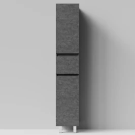 Пенал Бест 35 (2 двери, 1 ящик) напольный, Серый камень ПВХ 57806, левый